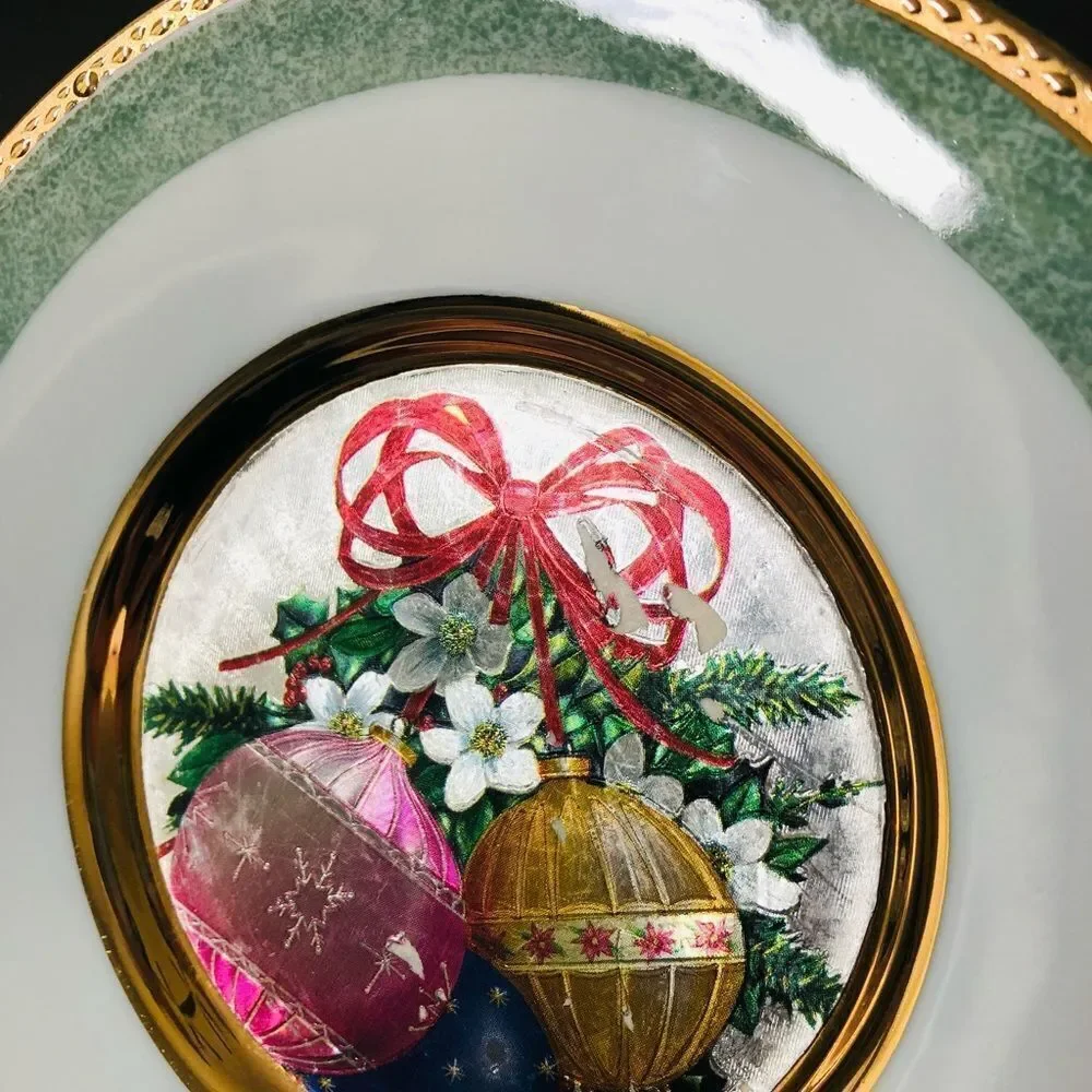 24K Gold Dufex Art Christmas Ornaments Holiday Collector Plate